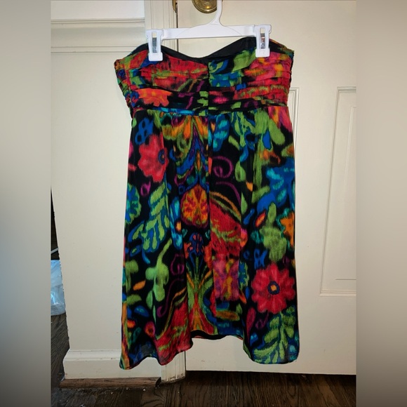 Shoshanna 2 Strapless Silk Flora Print W Mini Dress - Picture 2 of 4
